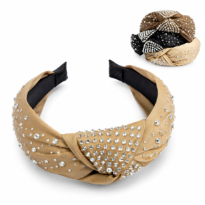 Fancy mixed colour headband with decorative stone detailing and knotted design