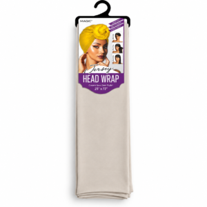 Magic Collection beige jersey stretch head wrap 25 x 72 inch head scarf
