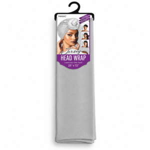 Magic grey stretch jersey head wrap 25 x 72 inch hair scarf
