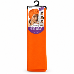 Orange stretch jersey head wrap 25 x 72 inch hair accessory
