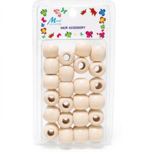 Blonde wooden beads for hair styling and accessories