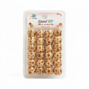 Bead Fit, Decorative Hair Beads, Beige Floral #B200W2