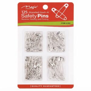 Magic Collection, Assorted Safety Pins 125-Pack (Sizes 0-4) #352