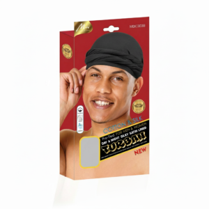 Cotton & Silk Pre-Tied Turban Black Wrap - Day #MBIC303B