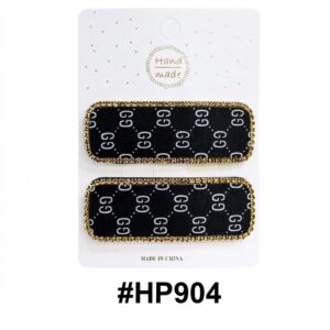 Handmade, Patterned Hair Clip with Glitter Frame #HP904