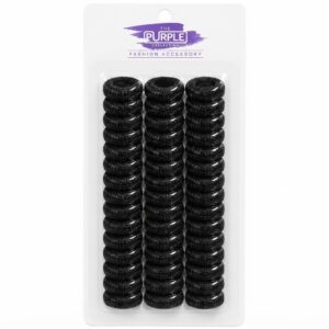 Candie Black Spiral Pony Rings Pack #15021