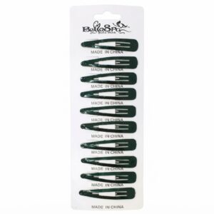 Hair Snap Clip on Black Large 10pc #3333BL