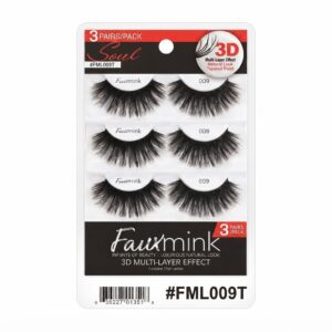 Response Soul Faux Mink Lashes - #FML009T 3 Pairs Pack - 3D Multi-Layer Effect