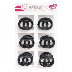 Magic Collection, Black Spiral Hair Clips 6PC #Z1080