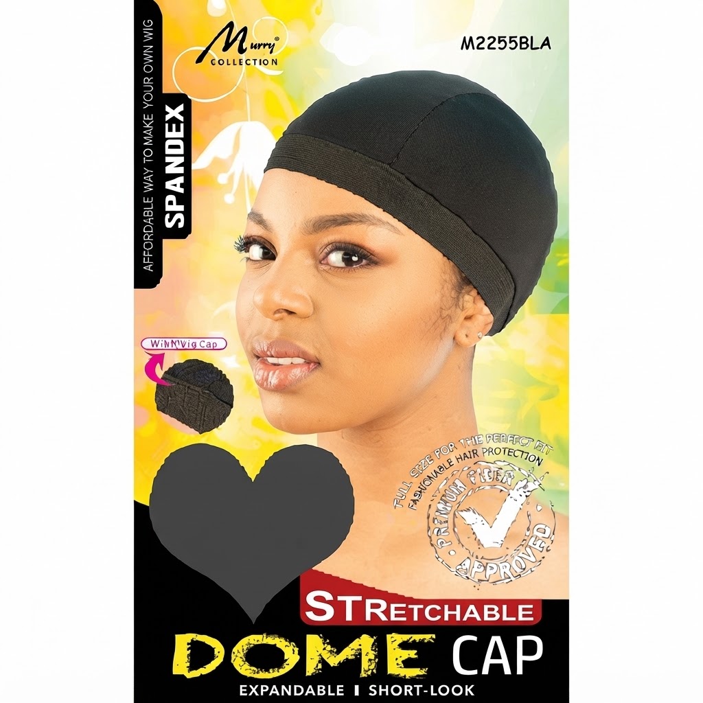 Stretchable Spandex Dome Cap Black #M2255BLK