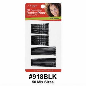 Magic Collection, Black Bobby Pins, Assorted Sizes #918BLK