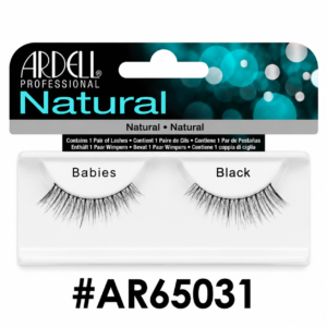 Ardell Natural Babies Black false eyelashes (#AR65031) packaging on a pure white background