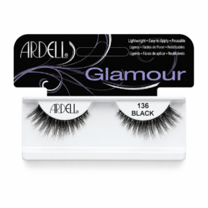 Ardell Glamour 136 Black false eyelashes packaging on a pure white background