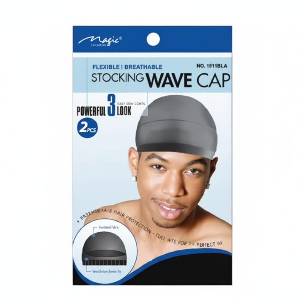 Magic Collection Stocking Black Wave Cap #1515BLA