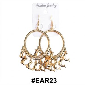 Earrings Fashion Jewelry Fancy Round with Moon Charms #EAR23