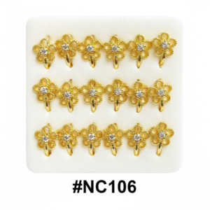 Gold Flower Crystal Rhinestone Nose Pins #NC106