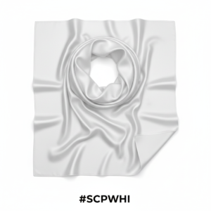 Premium Silver Satin Bonnet Square Hair Wrap 90ร90 #SCPWHI