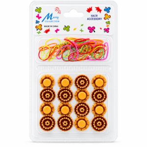 DIY Hair Bead Kit, Floral Engraved Wooden Beads with Thread #MC20