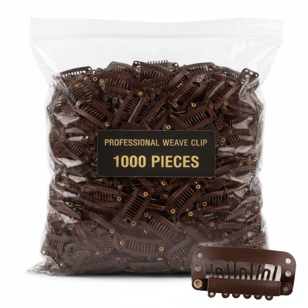 Brown Professional Weave Clips Bag 1000 Pieces #L1000BROBAG