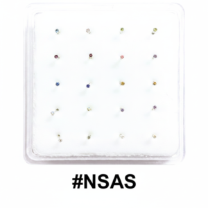 1.5mm Assorted Colour Crystal Nose Studs1-Pack Display #NSAS