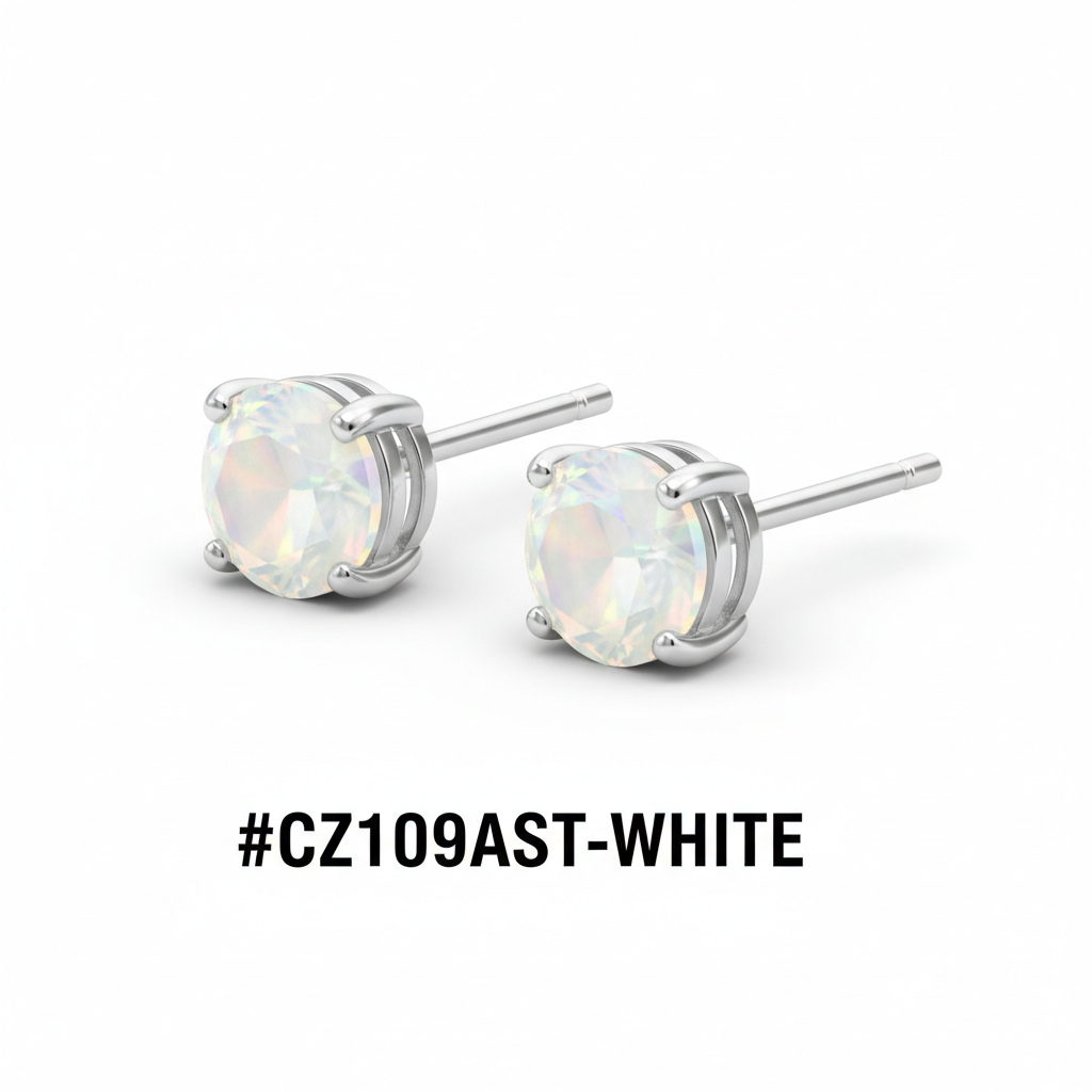 Assorted CZ Crystal Stud Earrings Display Board 72 Pairs #CZ109AST - Image 2