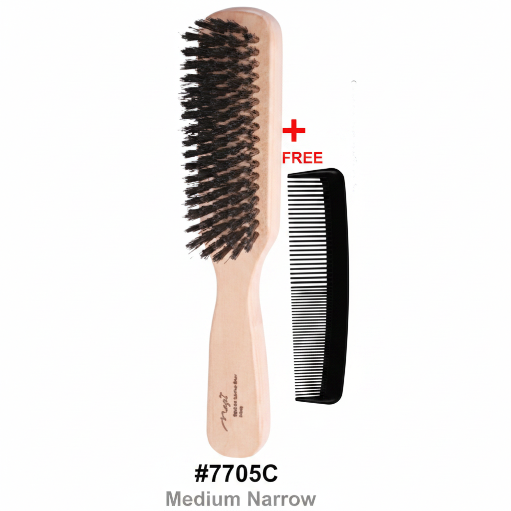 Medium Narrow Hair Brush with Free Comb #7705C
