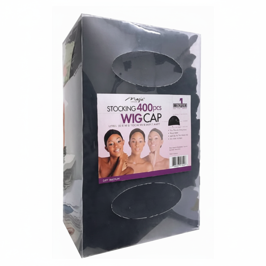 Wig Cap Box 400pcs Black Stocking #1402BLA