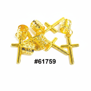 Gold Cross Dread Charms - 24pk Card #61759