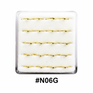 Gold Twist Wave Nose Studs #N06G