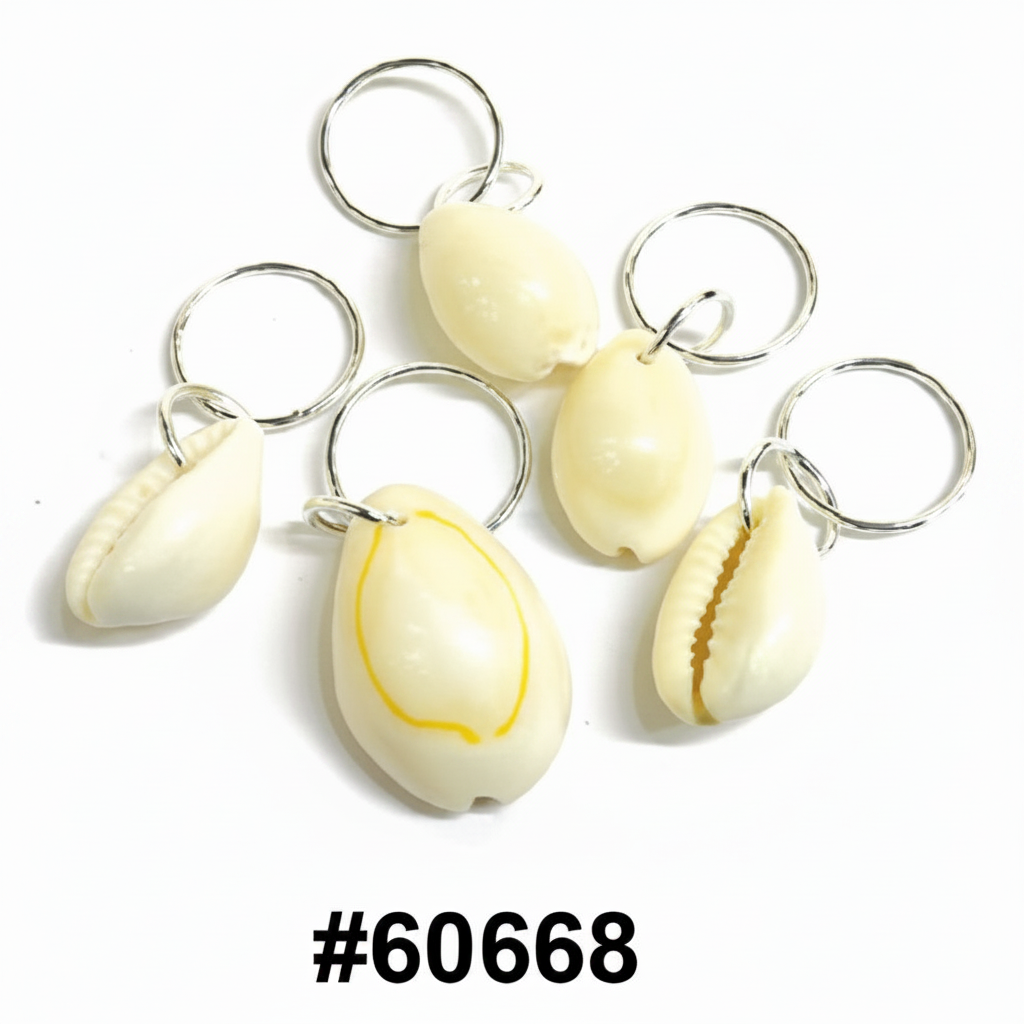 Braid Jewellery Cowrie Shell with Silver Ring - 24pk Card #60668