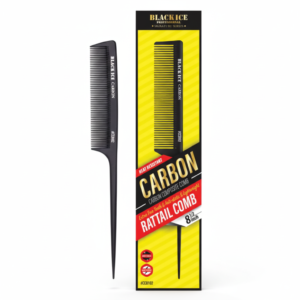 Black Ice Carbon Rat Tail Comb - 8.5 Inch #CCO102
