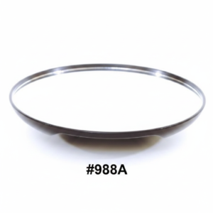 Round Salon Hand Mirror with Back Handle & Chrome Rim #988A
