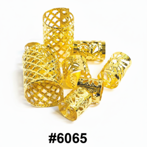 Gold Mesh Tube Dread Beads - 24pk Card #6065