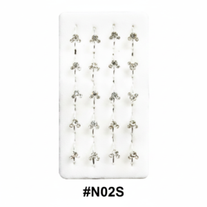 Silver Crystal Rhinestone Flower Nose Pins #N02S