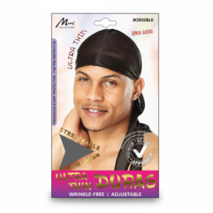 Ultra Black Thin Durag Wrinkle Free & Adjustable #M3800