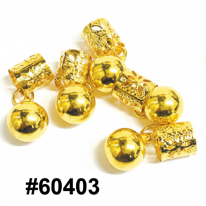 Gold Ball Dread Charms - 24pack Card #60403