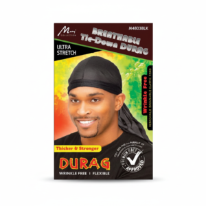 Breathable Tie-Down Black Durag - Ultra Stretch #M4803BLK