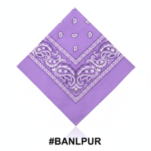 Light Purple Paisley Print Cotton Bandana #BANLPUR