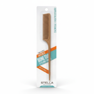 Tan Bone Tail Styling Comb - Tapered Thermal #2419BON