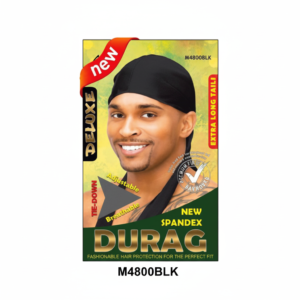 Spandex Durag with Black Extra Long Tail #M4800BLK