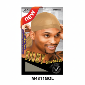 Silky Satin Durag for Men - Wrinkle Free Gold Wave #M4811GOL