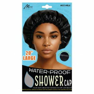 Waterproof Shower Cap Black - 20 Inch Large #M2214BLK