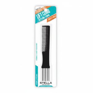 Stella Plastic Pik Lift Comb Styling Black Chemical #2433