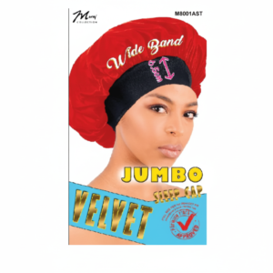 Jumbo Velvet Sleep Cap Wide Band Premium Quality Black & Assorted #M8001BLK & #M8001AST