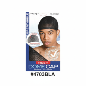Magic Mesh Dome Cap Breathable & Flexible Black #4703BLA