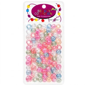 Assorted glitter beads for hair accessories in various colours
