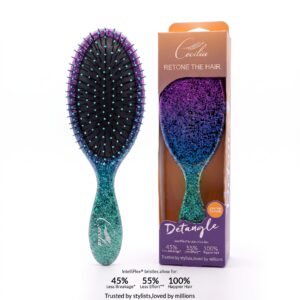 Cecilia Round Cushion Detangling Brush in vibrant colours with IntelliFlexยฎ bristles