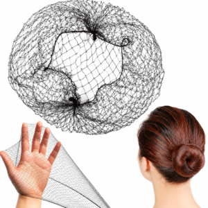 Fine black hair net for styling and securing hair