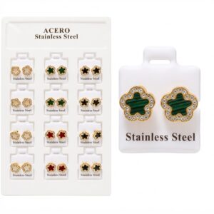Stainless Steel Small Crystal Star Ear Studs with sparkling crystals and a unique star design