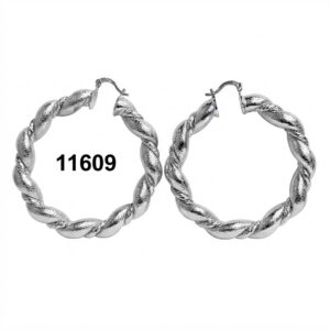 Elegant silver round twist earrings from Murry Collection